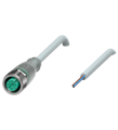 Pepperl+Fuchs V1-G-E2-2M-PUR Female cordset single-ended M12 straight A-coded, LED 3-pin, PUR cable grey