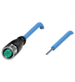 Pepperl+Fuchs V1-G-N-100M-PUR Female cordset single-ended M12 straight A-coded, 2-pin, PUR cable blue, NAMUR