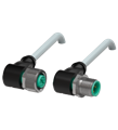 Pepperl+Fuchs V1-W-0,2M-PUR-V1-W Cordset M12 socket angled to M12 plug angled A-coded, 4-pin, PUR cable grey