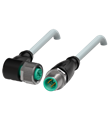 Pepperl+Fuchs V1-W-5M-PVC-V1-G Cordset M12 socket angled to M12 plug straight A-coded, 4-pin, PVC cable grey