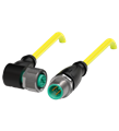 Pepperl+Fuchs V1-W-YE5M-PVC-U-V1-G Cordset M12 socket angled to M12 plug straight A-coded, 4-pin, PVC cable yellow, UL approved