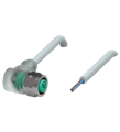 Pepperl+Fuchs V1-WV4A-E2-2M-PUR Female cordset single-ended M12 angled stainless steel 14404, A-coded, LED 3-pin, PUR cable grey