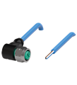 Pepperl+Fuchs V1-WV4A-N4-10M-PUR Female cordset single-ended M12 angled stainless steel 14404, A-coded, 4-pin, PUR cable blue, NAMUR