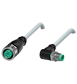 Pepperl+Fuchs V11-G-1,5M-PUR-V3-WM Cordset M12 socket straight to M8 plug angled A-coded, 3-pin, PUR cable grey