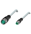 Pepperl+Fuchs V11-G-1M-PUR-V3-GM Cordset M12 socket straight to M8 plug straight A-coded, 3-pin, PUR cable grey