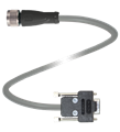 Pepperl+Fuchs V15-G-2M-PVC-SUBD9 Adapter cable M12 socket straight A-coded 5-pin to Sub-D-plug 9-pin, PVC cable grey