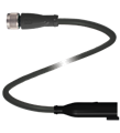 Pepperl+Fuchs V15-G-BK0,3M-PUR-O1-DT6P-G Cordset, M12 to Deutsch connector, 5-pin PUR cable, outdoor