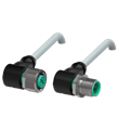 Pepperl+Fuchs V15-W-2M-PUR-ABG-V15-W Cordset M12 socket angled to M12 plug angled A-coded, 5-pin, PUR cable grey, shielded
