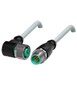 Pepperl+Fuchs V15-W-60M-PVC-V15-G Cordset M12 socket angled to M12 plug straight A-coded, 5-pin, PVC cable grey