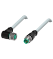 Pepperl+Fuchs V3-WM-10M-PVC-V3-GM Cordset M8 socket angled to M8 plug straight A-coded, 3-pin, PVC cable grey