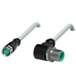 Pepperl+Fuchs V31-GM-1M-PVC-V1-W Cordset M8 socket straight to M12 plug angled A-coded, 4-pin, PVC cable grey