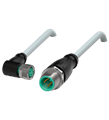 Pepperl+Fuchs V31-WM-5M-PUR-V1-G Cordset M8 socket angled to M12 plug straight A-coded, 4-pin, PUR cable grey