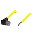 Pepperl+Fuchs V31-WM-YE5M-PVC-U Female cordset single-ended M8 angled A-coded, 4-pin, PVC cable yellow, UL approved